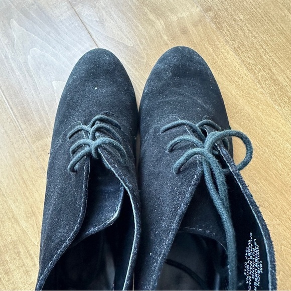 Nine West Illusion Wedge Ankle Booties, Black Suede Heeled Boots, Size 10M - Picture 12 of 13